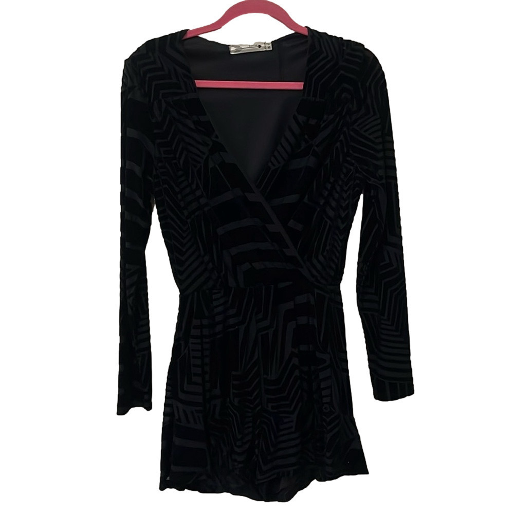 Buddy Love black velvet romper, medium 🔵
